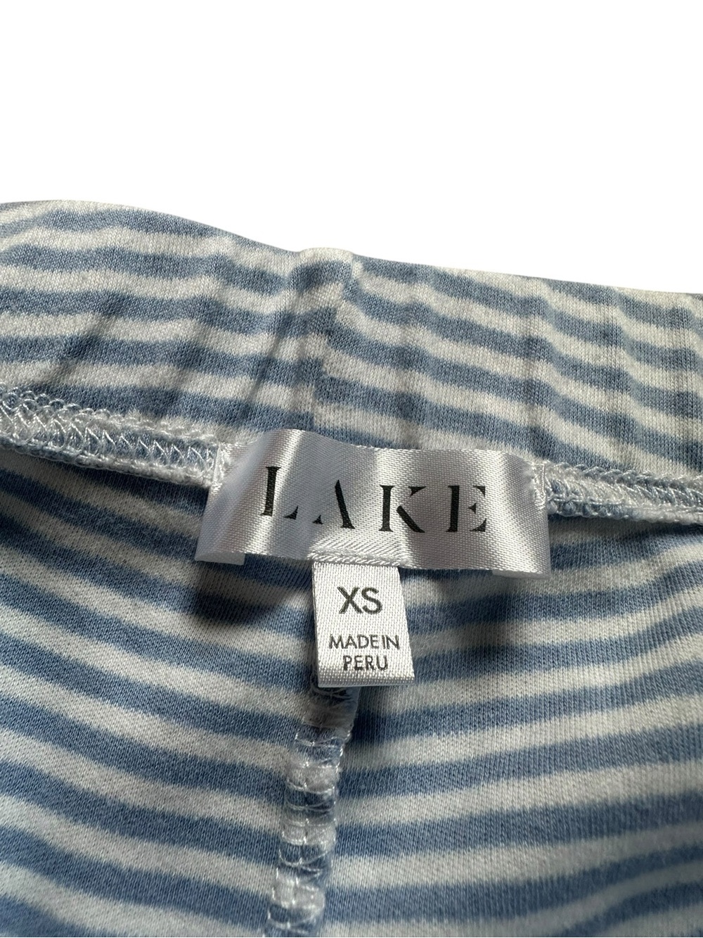 Lake Pajamas Pants Striped Blue White Pima Cotton Minimalist Size Extra Small - Picture 4 of 5